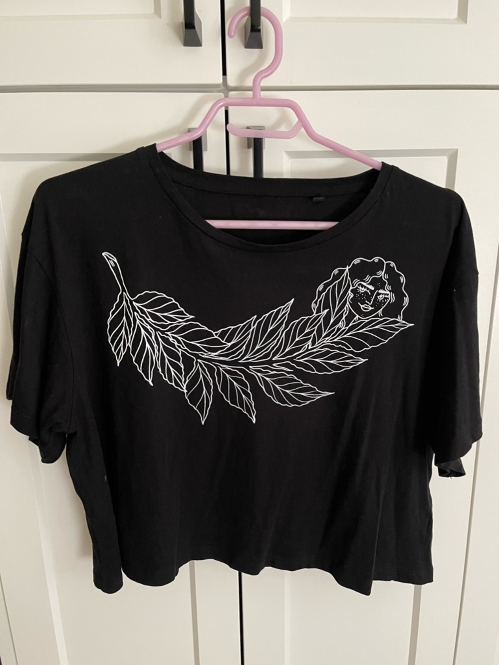 Floral Illustration Cropped Tee